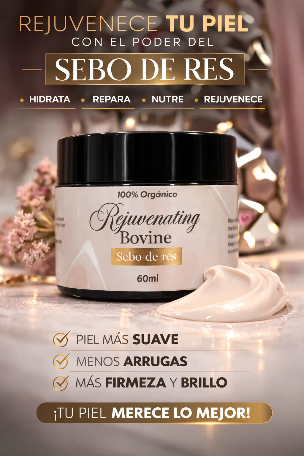 Rejuvenating Bovine crema de sebo de res